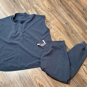 Figs Dark Harbor Technical Collection Top and Joggers.